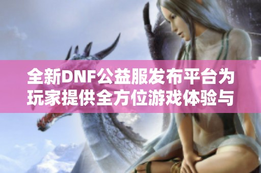 全新DNF公益服发布平台为玩家提供全方位游戏体验与服务