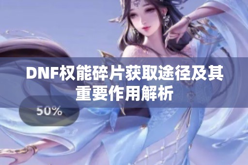 DNF权能碎片获取途径及其重要作用解析