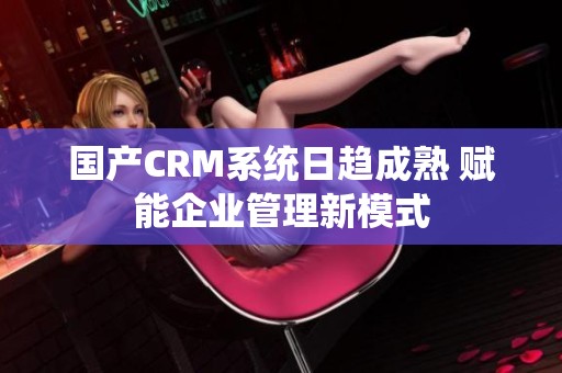 国产CRM系统日趋成熟 赋能企业管理新模式