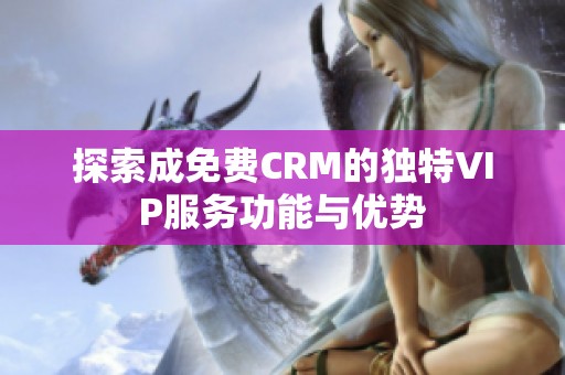 探索成免费CRM的独特VIP服务功能与优势