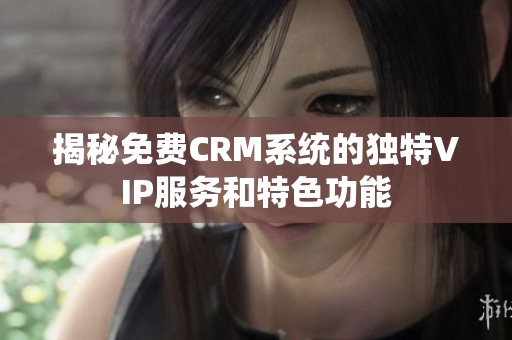 揭秘免费CRM系统的独特VIP服务和特色功能