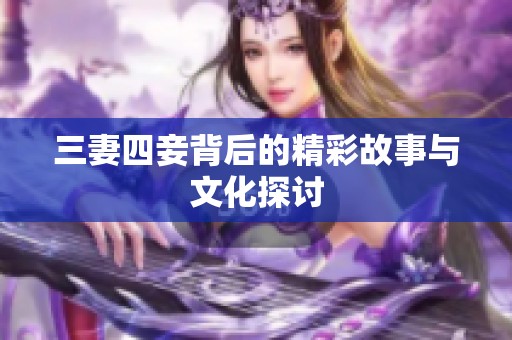 三妻四妾背后的精彩故事与文化探讨