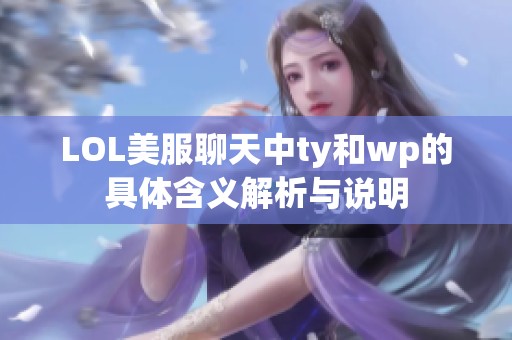 LOL美服聊天中ty和wp的具体含义解析与说明