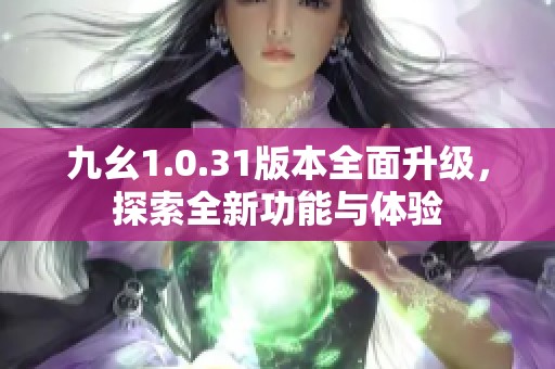 九幺1.0.31版本全面升级，探索全新功能与体验