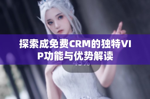 探索成免费CRM的独特VIP功能与优势解读