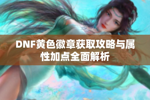 DNF黄色徽章获取攻略与属性加点全面解析