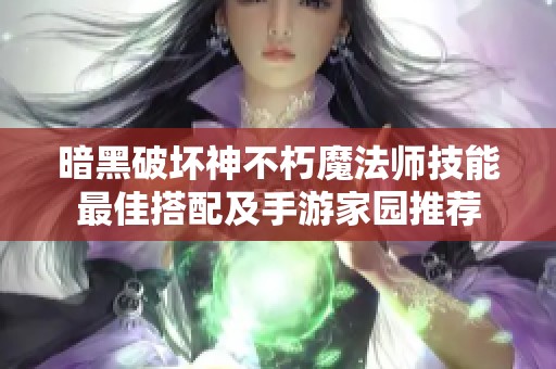 暗黑破坏神不朽魔法师技能最佳搭配及手游家园推荐