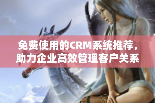 免费使用的CRM系统推荐，助力企业高效管理客户关系