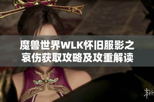 魔兽世界WLK怀旧服影之哀伤获取攻略及攻重解读