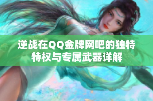 逆战在QQ金牌网吧的独特特权与专属武器详解