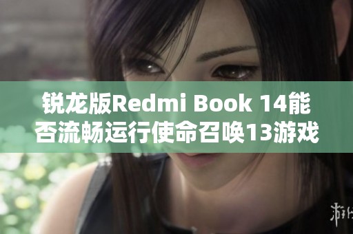 锐龙版Redmi Book 14能否流畅运行使命召唤13游戏？