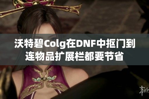 沃特碧Colg在DNF中抠门到连物品扩展栏都要节省