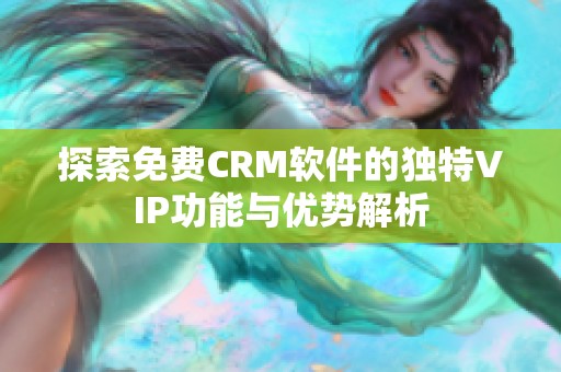 探索免费CRM软件的独特VIP功能与优势解析