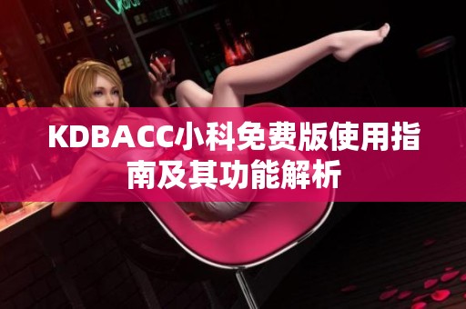 KDBACC小科免费版使用指南及其功能解析