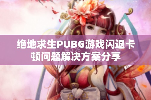 绝地求生PUBG游戏闪退卡顿问题解决方案分享