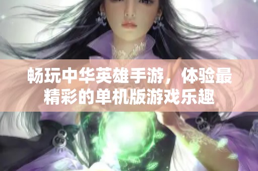 畅玩中华英雄手游，体验最精彩的单机版游戏乐趣