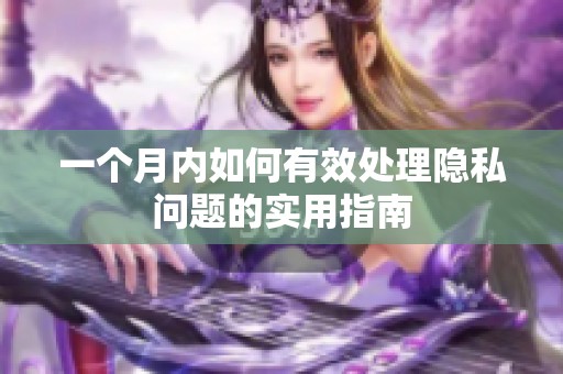 一个月内如何有效处理隐私问题的实用指南